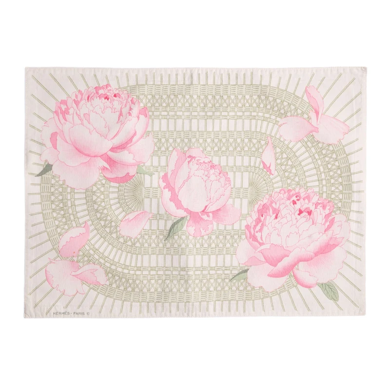 Hermès Sechs Vintage Platzsets "Les Pivoines"