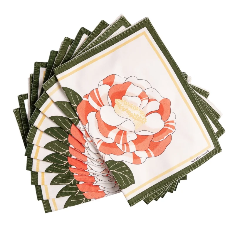 Hermès Zehn Vintage Platzsets im floralen Design
