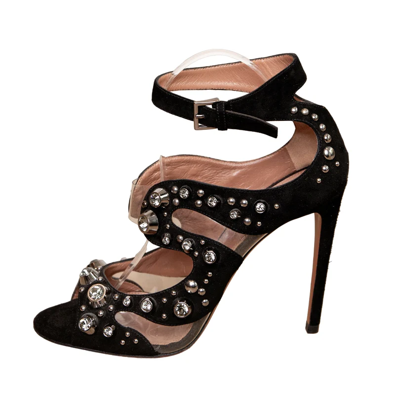 Alaïa Aufwändig verzierte Ankle-Sandalen mit Nieten im Signature-Design