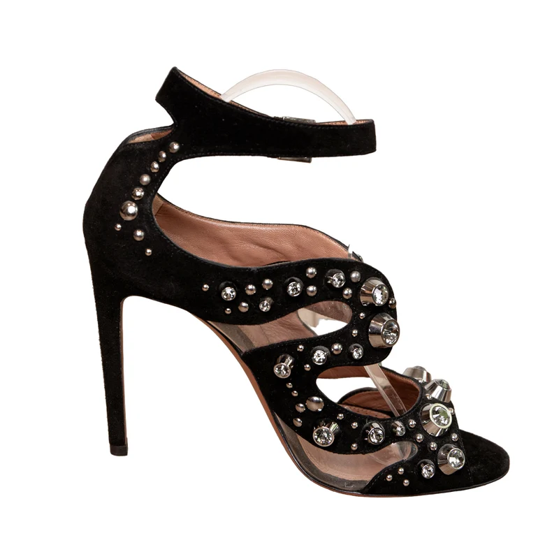 Alaïa Aufwändig verzierte Ankle-Sandalen mit Nieten im Signature-Design