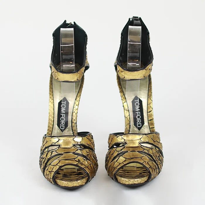 Tom Ford Plateau High Heels in Phyton-Leder-Prägung