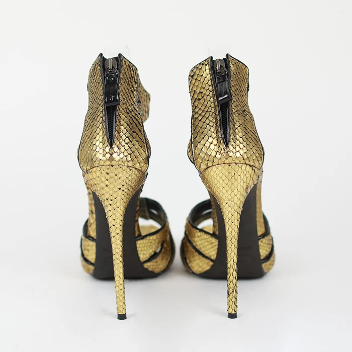 Tom Ford Plateau High Heels in Phyton-Leder-Prägung