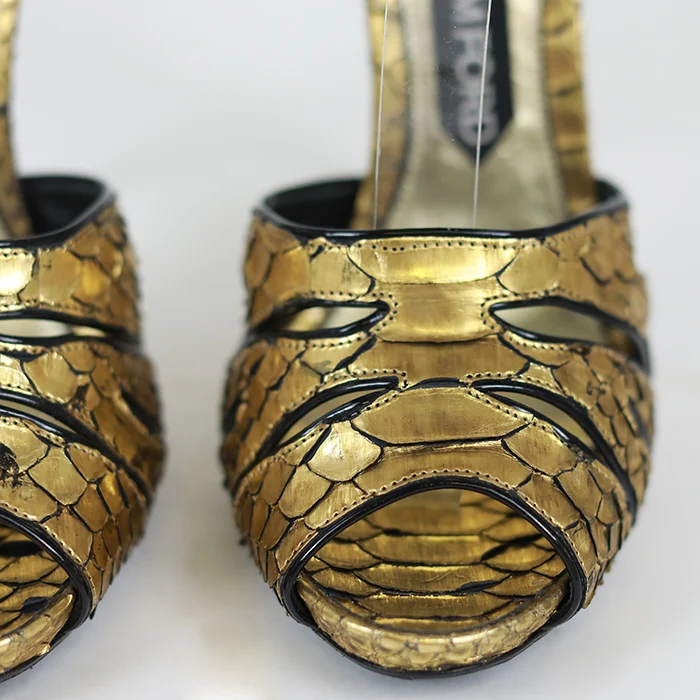 Tom Ford Plateau High Heels in Phyton-Leder-Prägung