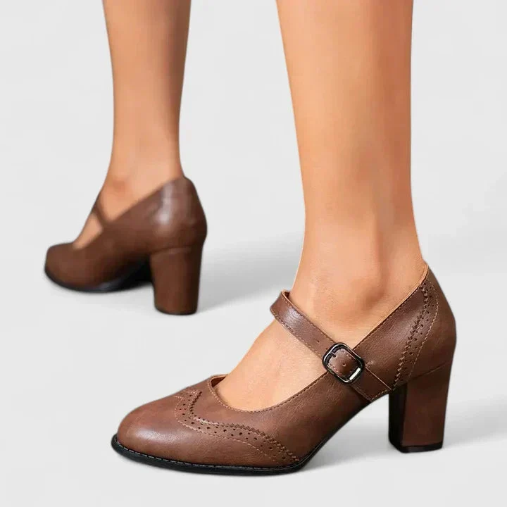 Damen Mary Jane Blockabsatz Schuhe