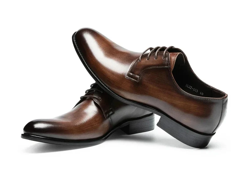 Schnürschuhe Italiano Derbi Leder Anzugschuhe Herren