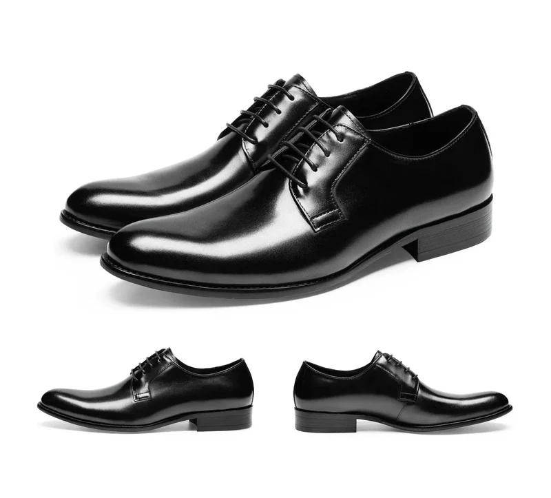 Schnürschuhe Italiano Derbi Leder Anzugschuhe Herren