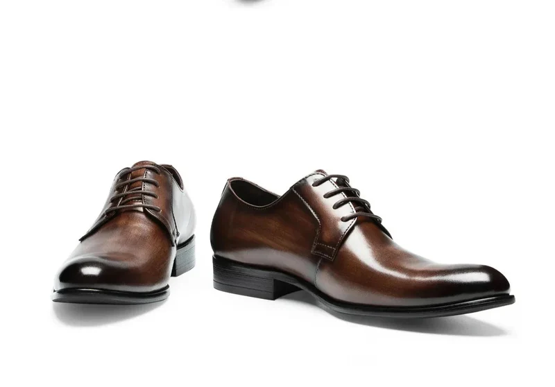Schnürschuhe Italiano Derbi Leder Anzugschuhe Herren