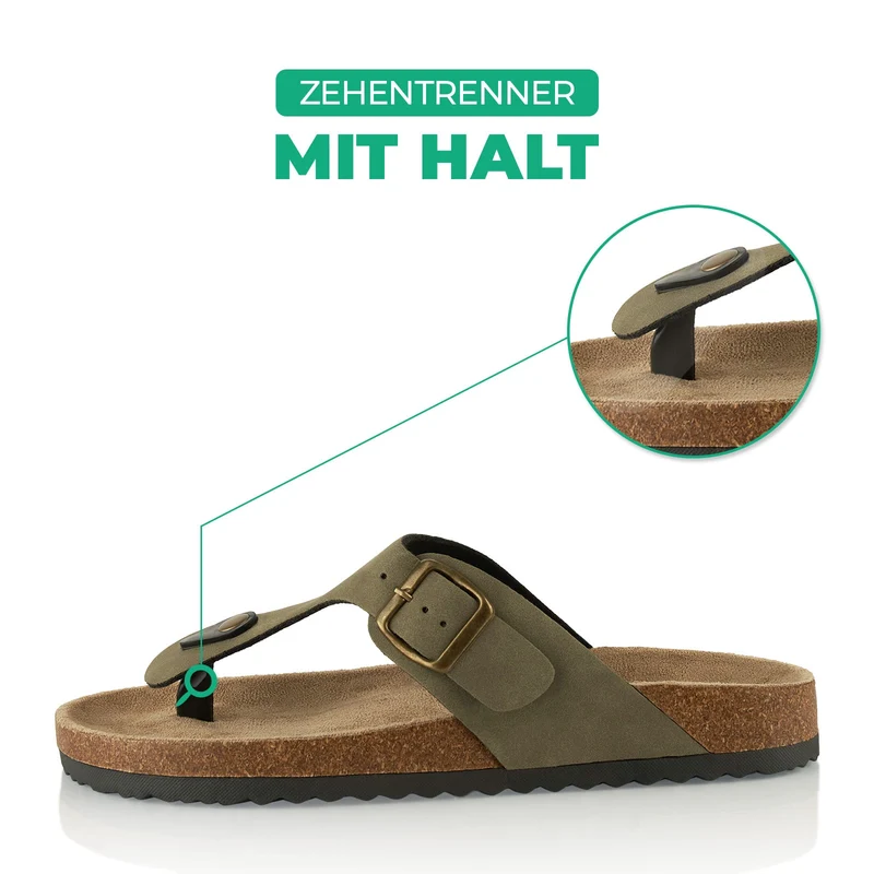 Zehentrenner mit Kork-Fußbett