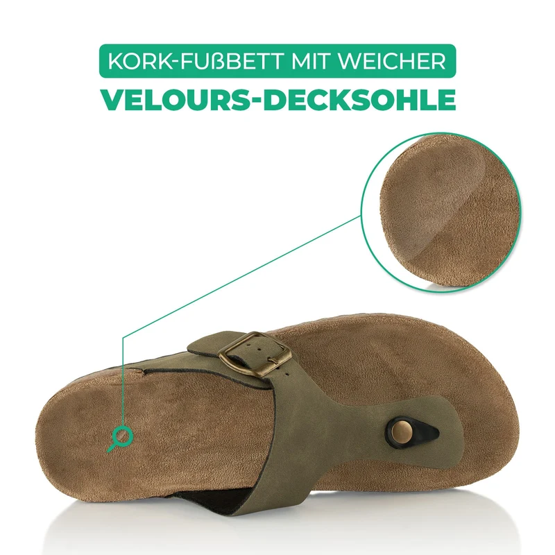Zehentrenner mit Kork-Fußbett