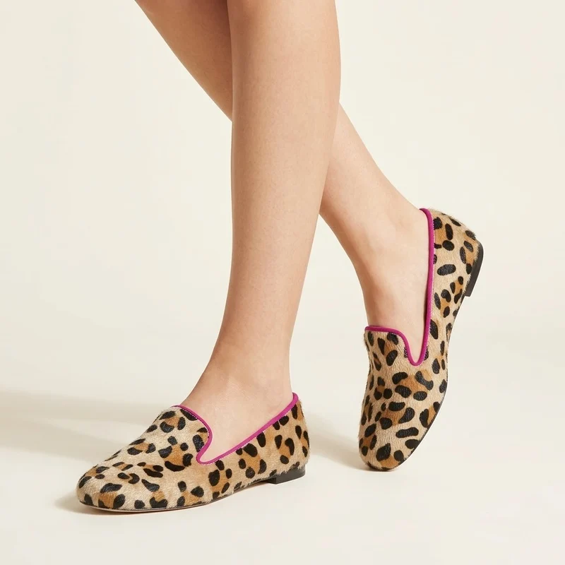 Damen Leopardenmuster Ballerinas