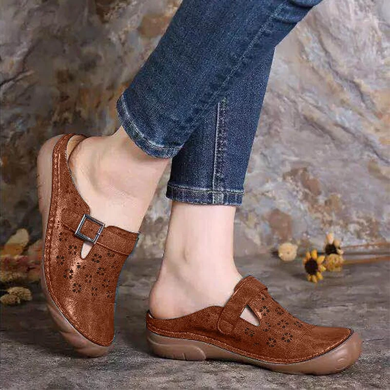 Damen Clogs Aus Leder Weite Passform Leicht