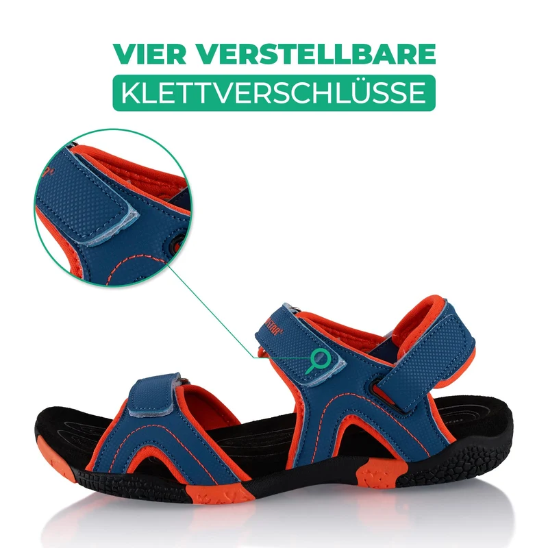 Trekking Sandalen robuste Wandersandalen - Blau-Orange