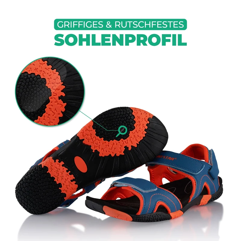 Trekking Sandalen robuste Wandersandalen - Blau-Orange