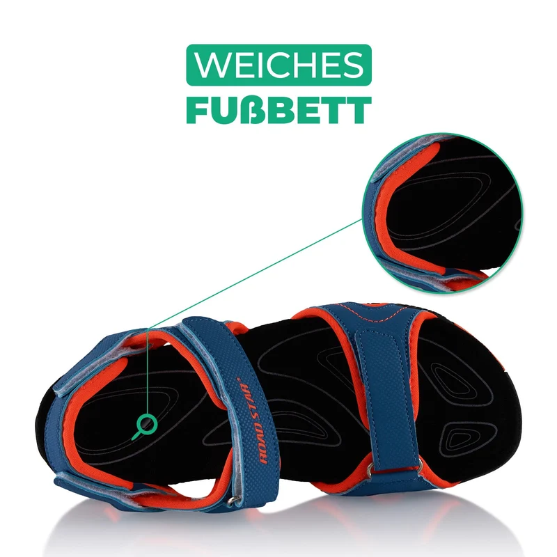Trekking Sandalen robuste Wandersandalen - Blau-Orange