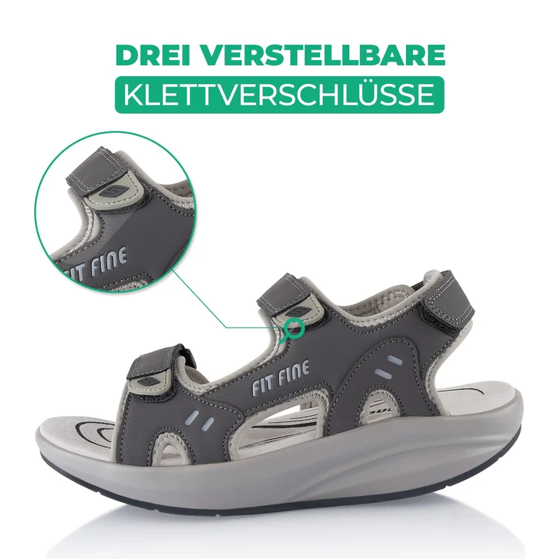 Sandalen Abrollsohle leichte Gesundheitsschuhe - Grau
