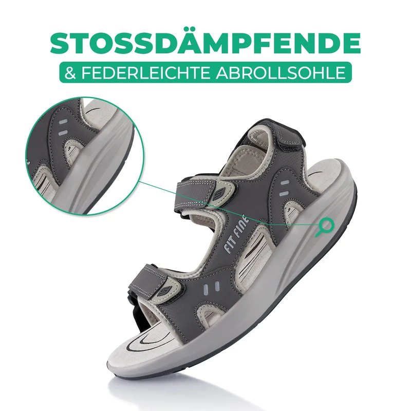 Sandalen Abrollsohle leichte Gesundheitsschuhe - Grau