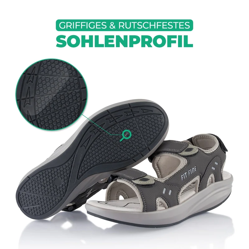 Sandalen Abrollsohle leichte Gesundheitsschuhe - Grau
