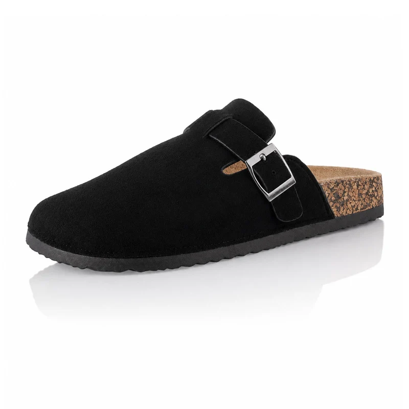 Pantoffeln mit Kork-Fußbett - Schwarz