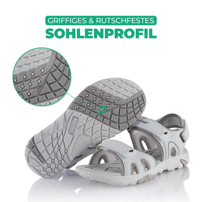 Trekking Sandalen robuste Wandersandalen - Weiß-Grau