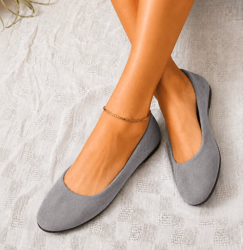 Damen Ballerinas Slip-On Runde Kappe
