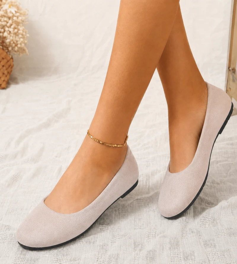 Damen Ballerinas Slip-On Runde Kappe