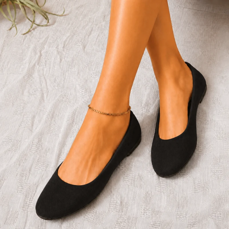 Damen Ballerinas Slip-On Runde Kappe