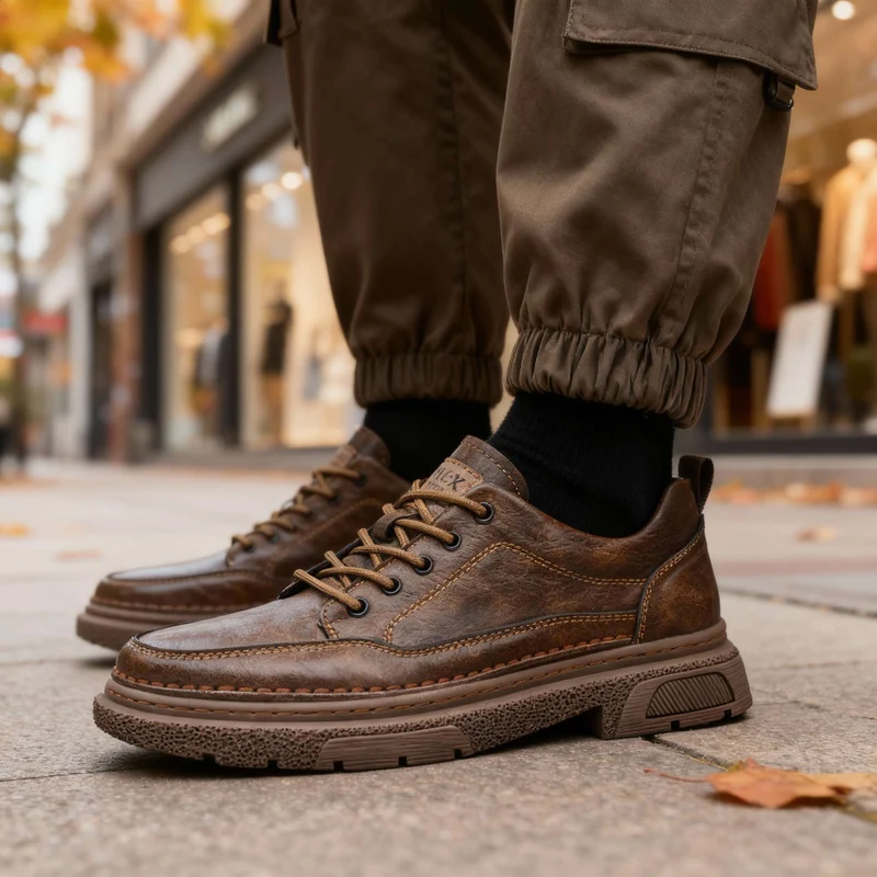 Herren Casual Schnürschuhe Halbschuh