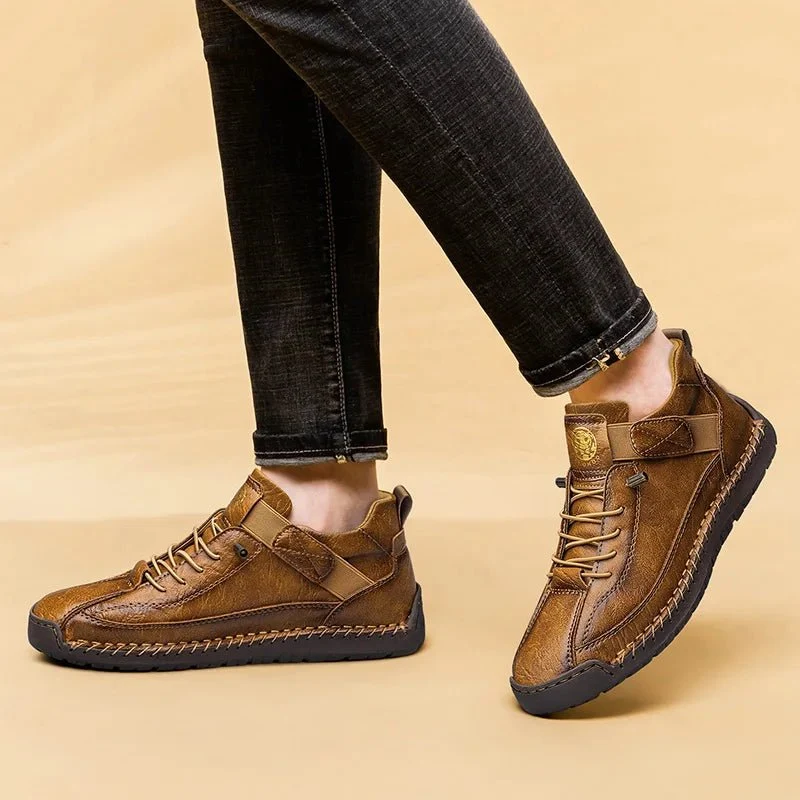 CLOHOO Handgefertigte Herren-High-Top-Freizeitstiefel – Atmungsaktive Outdoor-Stiefeletten mit erweiterten Größenoptionen