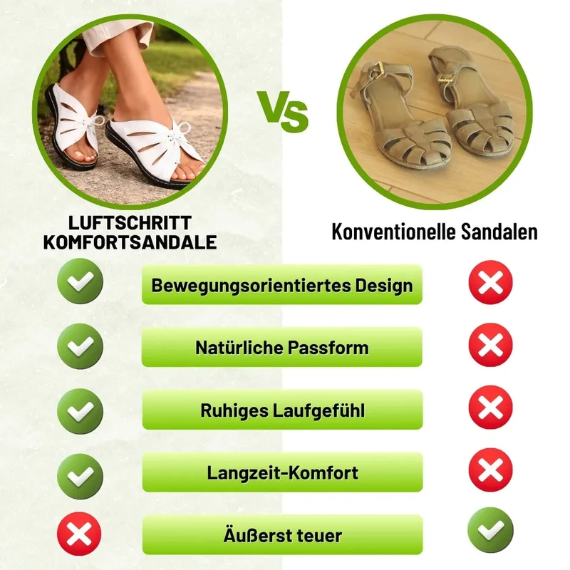 Komfortsandale — Federleicht · Atmungsaktiv · Den ganzen Tag bequem