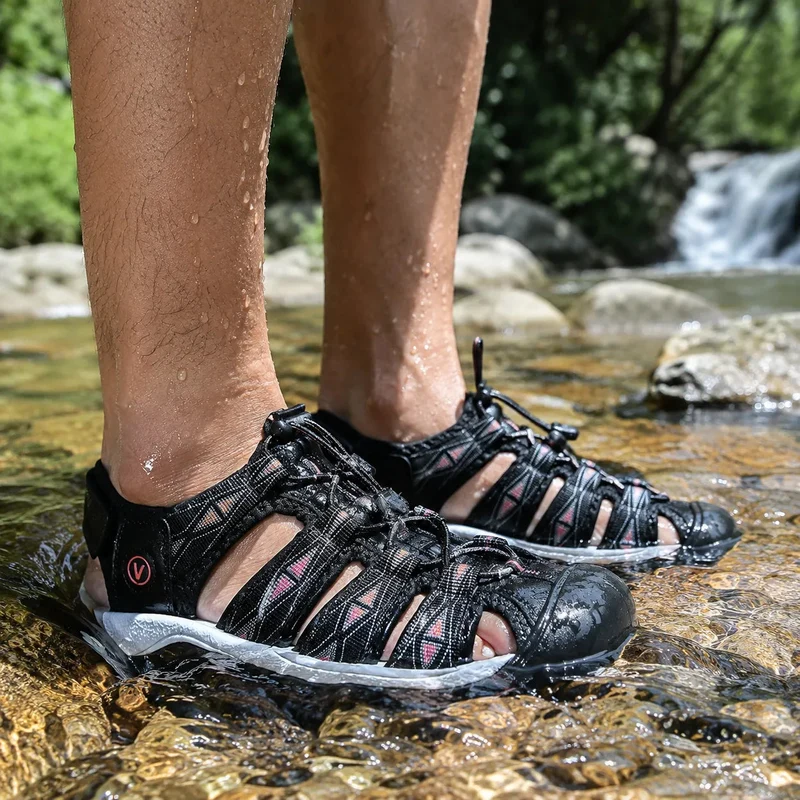 OrthoTrekking Komfort-Sandalen zum Gehen & Wandern | Rutschfest & Federleicht