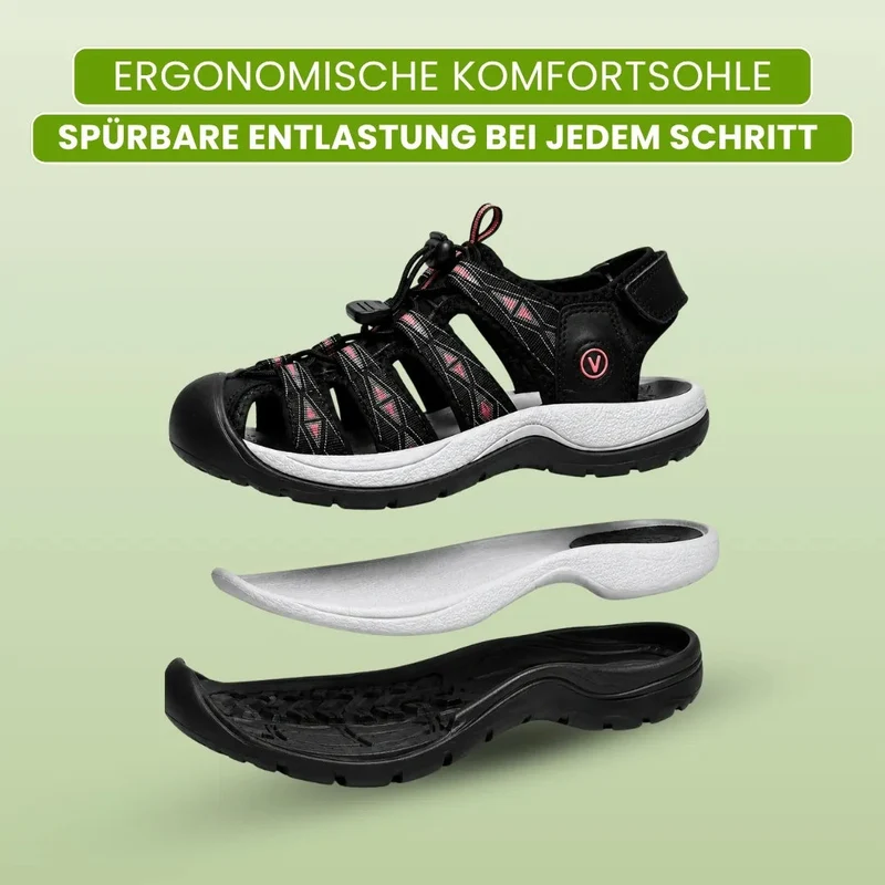 OrthoTrekking Komfort-Sandalen zum Gehen & Wandern | Rutschfest & Federleicht