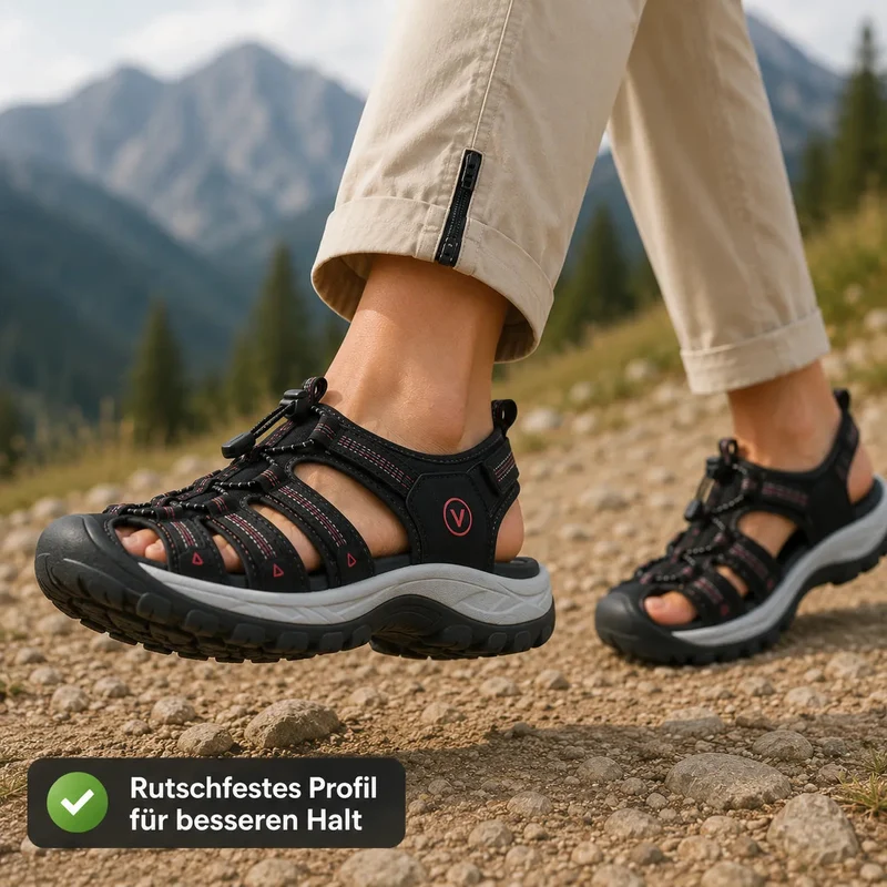 OrthoTrekking Komfort-Sandalen zum Gehen & Wandern | Rutschfest & Federleicht