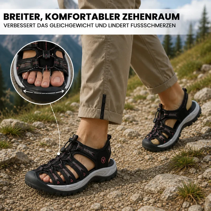 OrthoTrekking Komfort-Sandalen zum Gehen & Wandern | Rutschfest & Federleicht