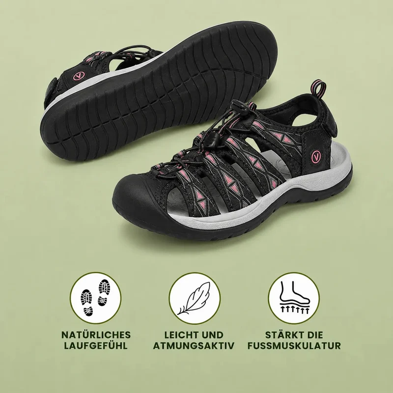 OrthoTrekking Komfort-Sandalen zum Gehen & Wandern | Rutschfest & Federleicht