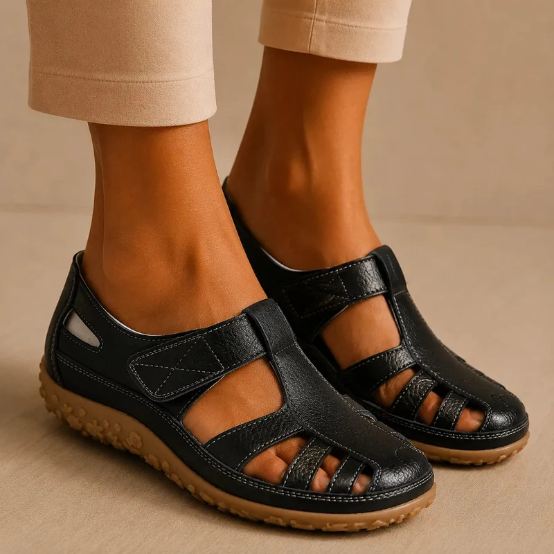 Komfort-Sandale aus Leder — Premium-Soft · Rutschfest · Federleicht
