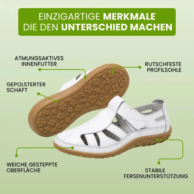 Komfort-Sandale aus Leder — Premium-Soft · Rutschfest · Federleicht