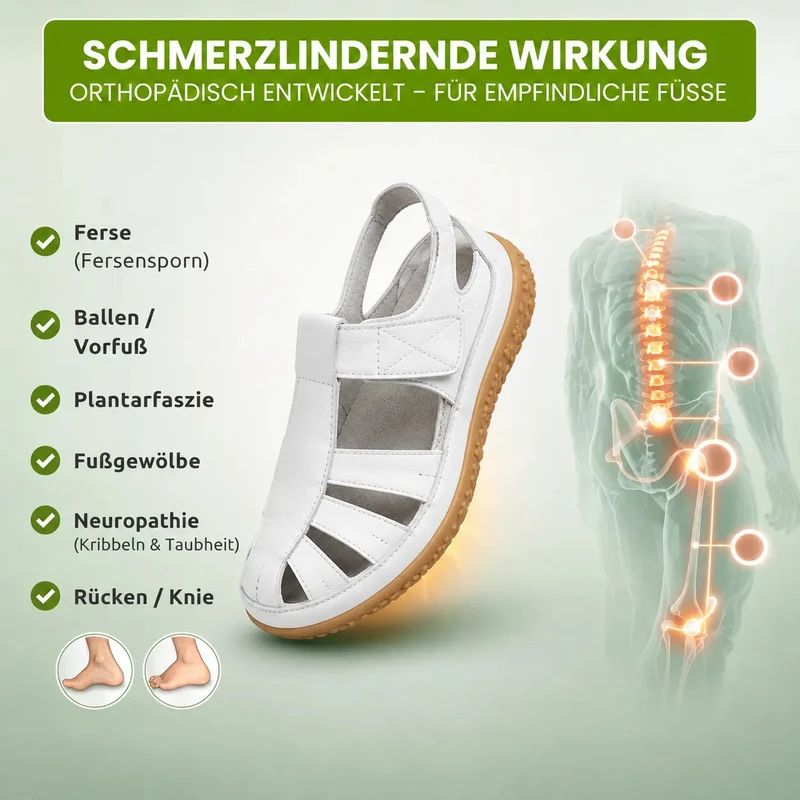 Komfort-Sandale aus Leder — Premium-Soft · Rutschfest · Federleicht