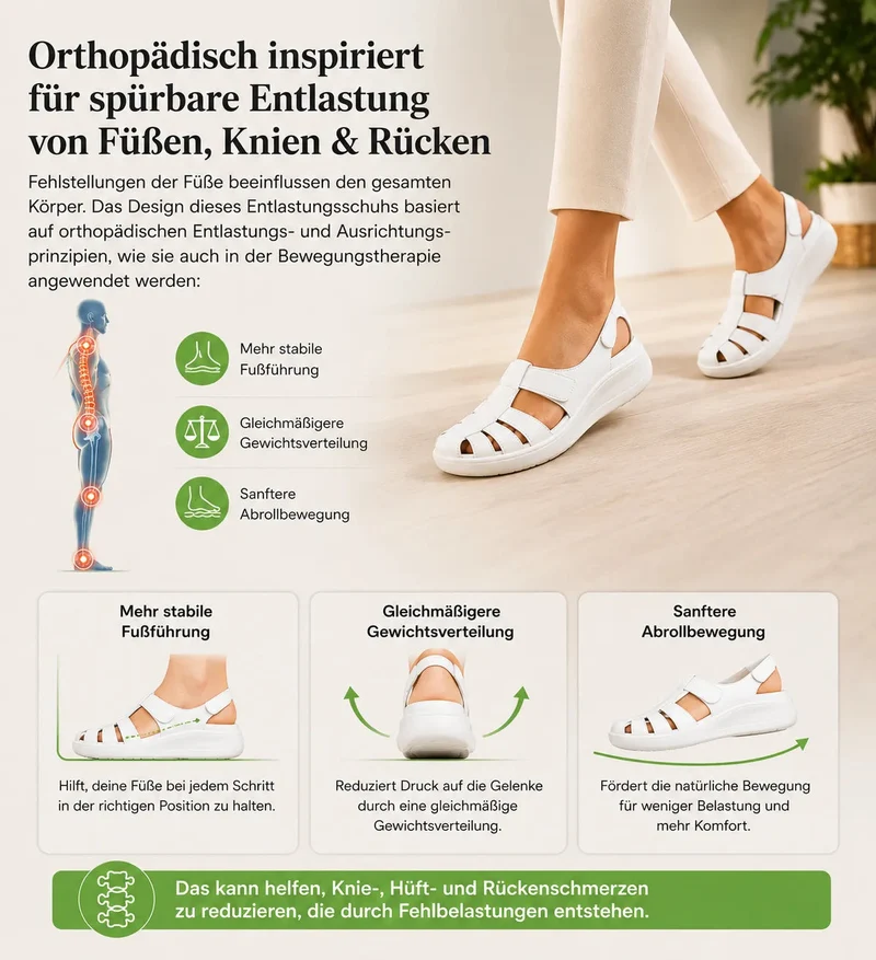 Komfort-Sandale aus Leder — Premium-Soft · Rutschfest · Federleicht