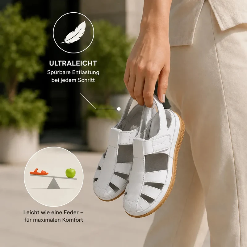 Komfort-Sandale aus Leder — Premium-Soft · Rutschfest · Federleicht