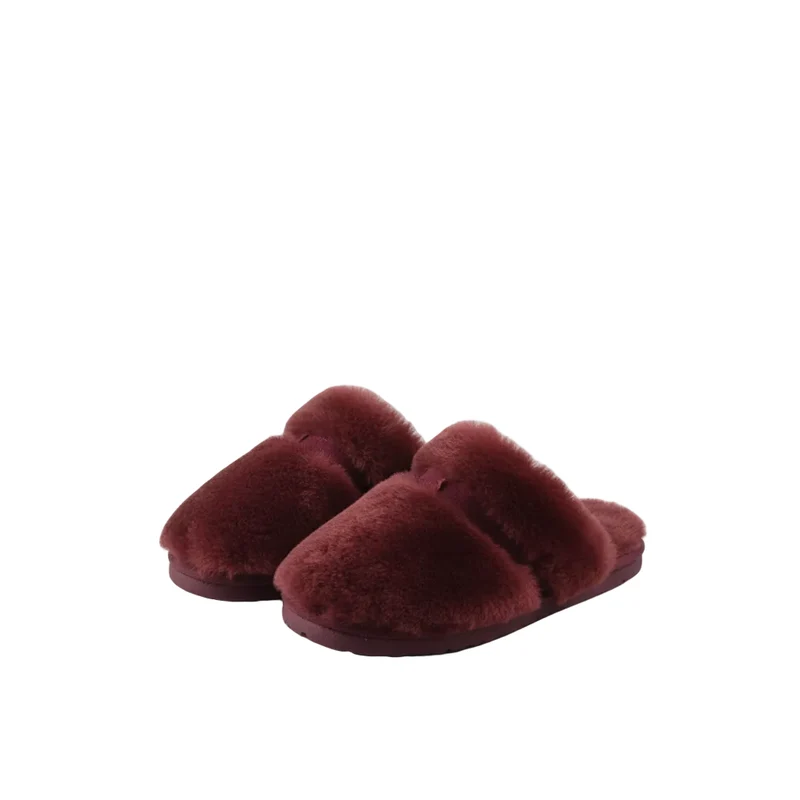 Kuschelige Winterpantoffeln aus Lammfell für Damen – Warme Hausschuhe aus Wolle zum Hineinschlüpfen