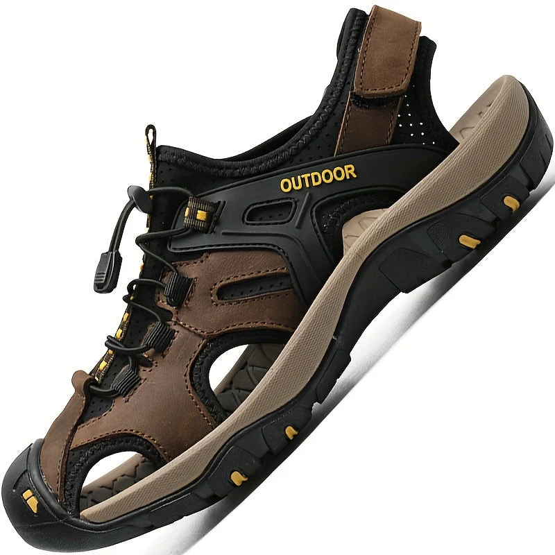 Herren-Sandalen mit geschlossener Zehenkappe und Gummisohle
