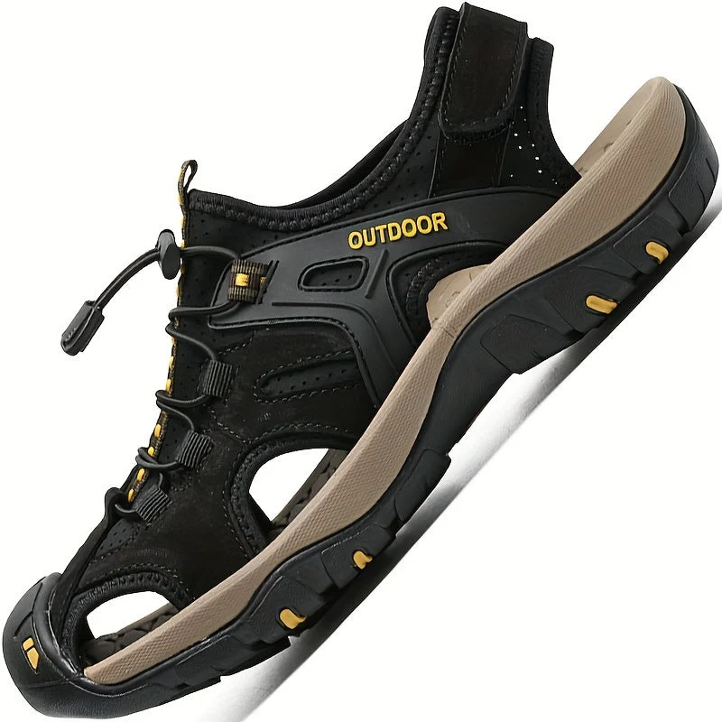 Herren-Sandalen mit geschlossener Zehenkappe und Gummisohle