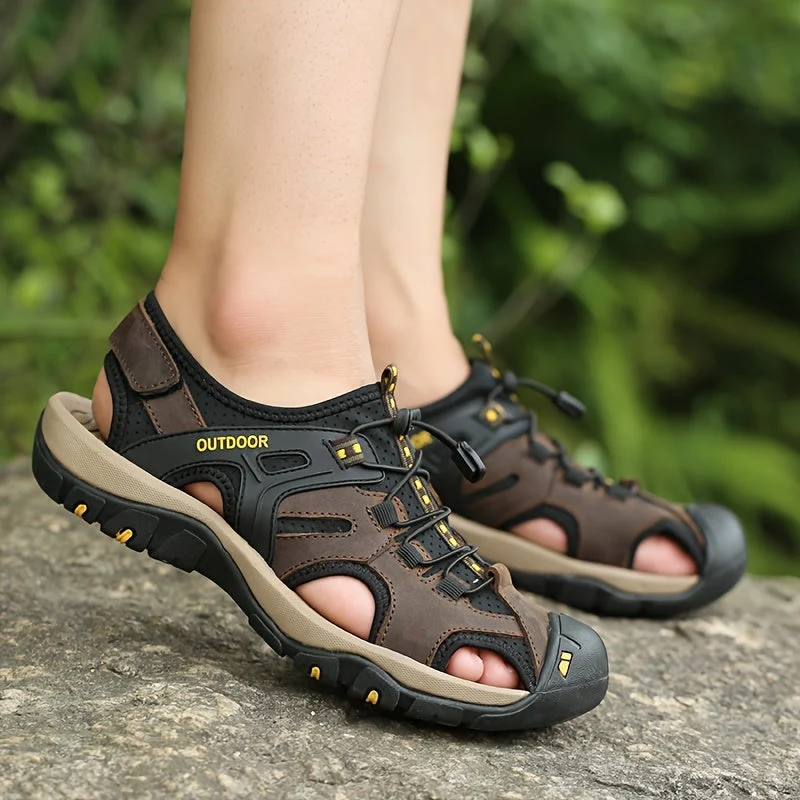 Herren-Sandalen mit geschlossener Zehenkappe und Gummisohle