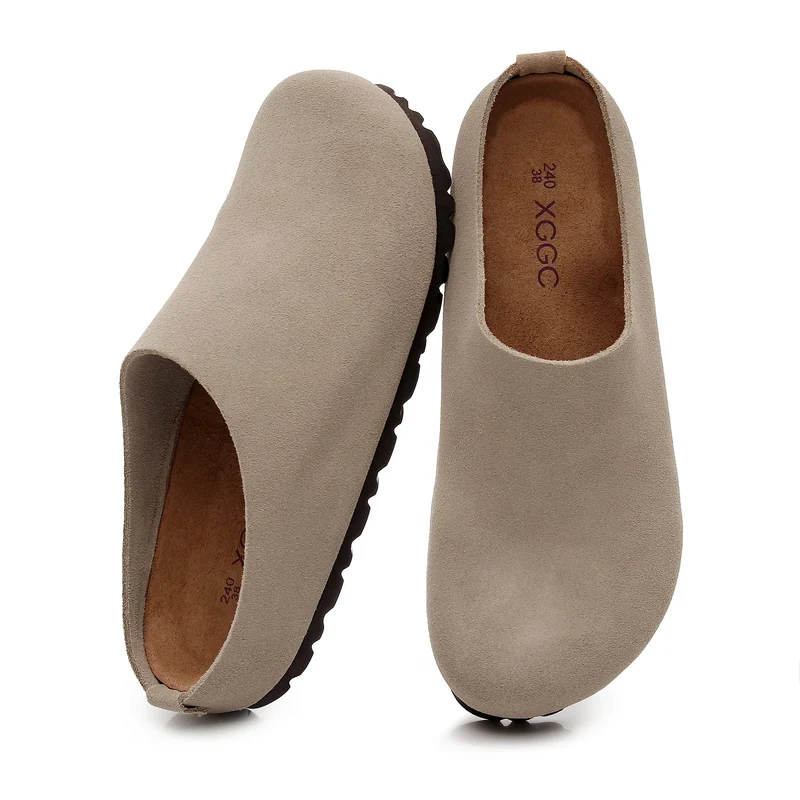 Sandalen mit Korkfußbett und Fußgewölbeunterstützung – bequeme, rutschfeste Lederclogs