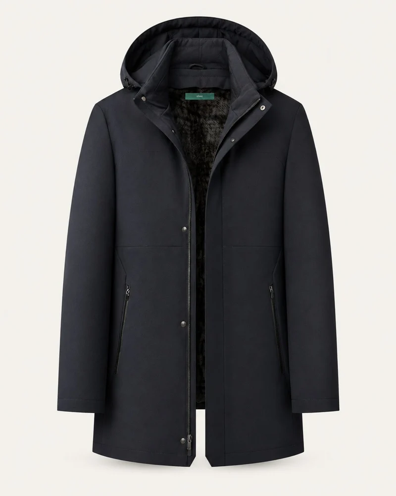 High-End Goose Down-Lined Parka with Mink Fur Hood