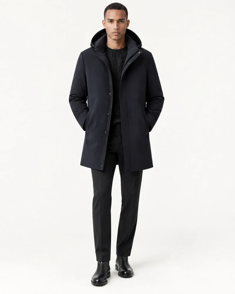 High-End Goose Down-Lined Parka with Mink Fur Hood