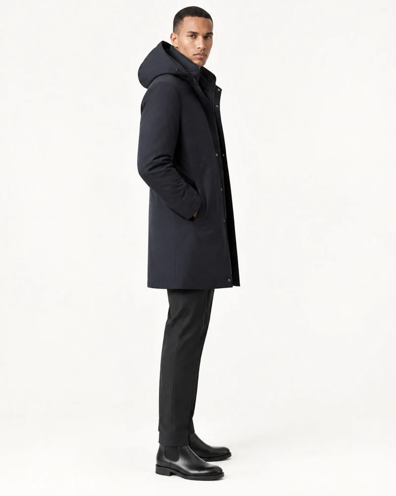 High-End Goose Down-Lined Parka with Mink Fur Hood