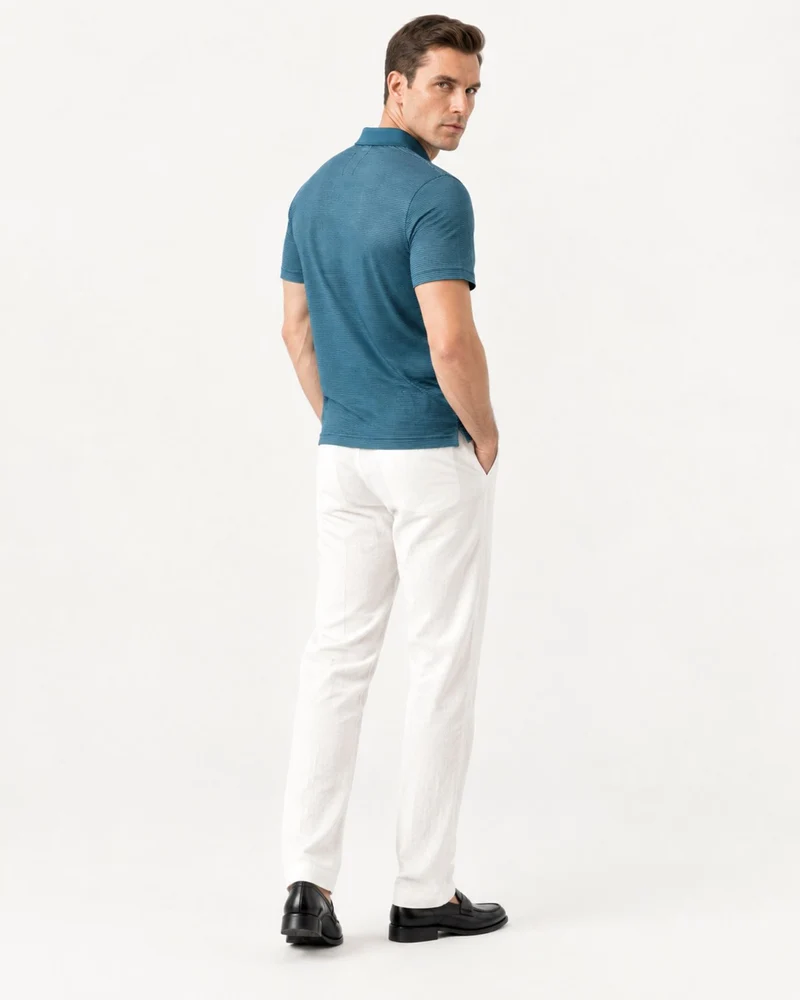 Relaxed-Fit Striped Acetate Polo Shirt