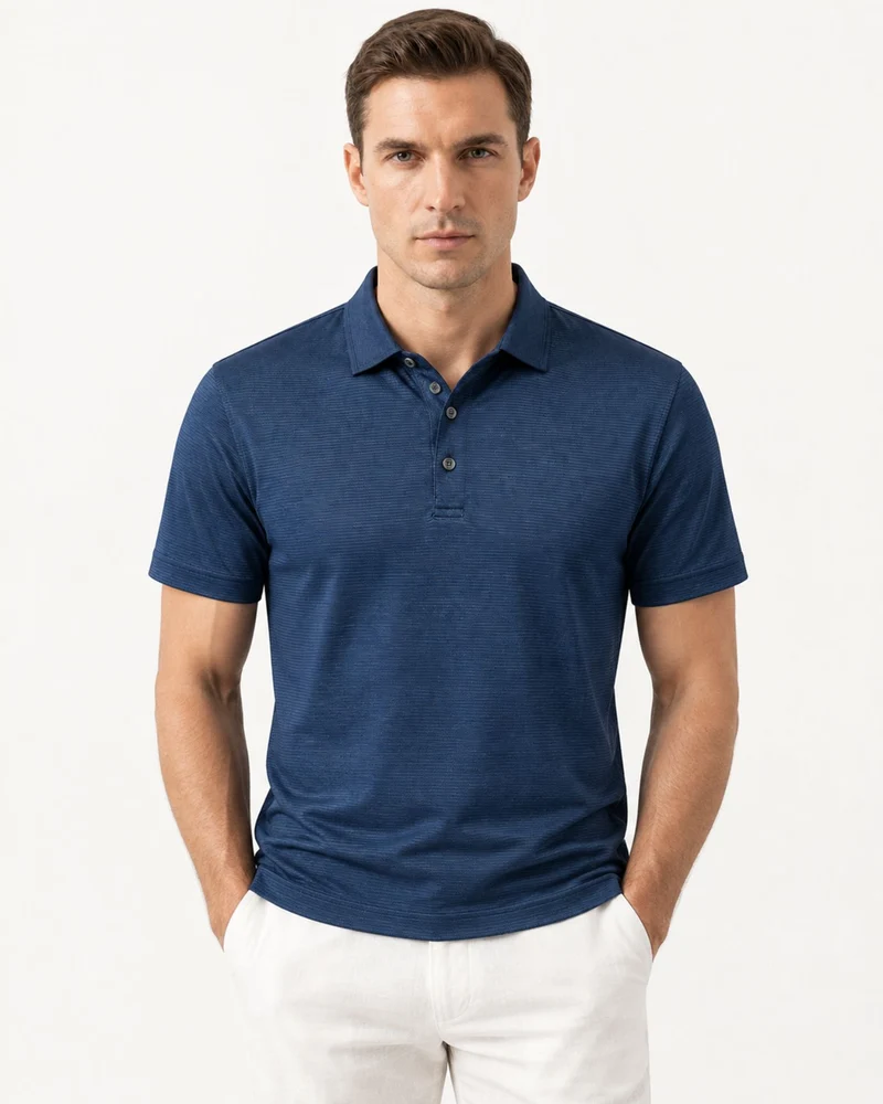 Relaxed-Fit Striped Acetate Polo Shirt
