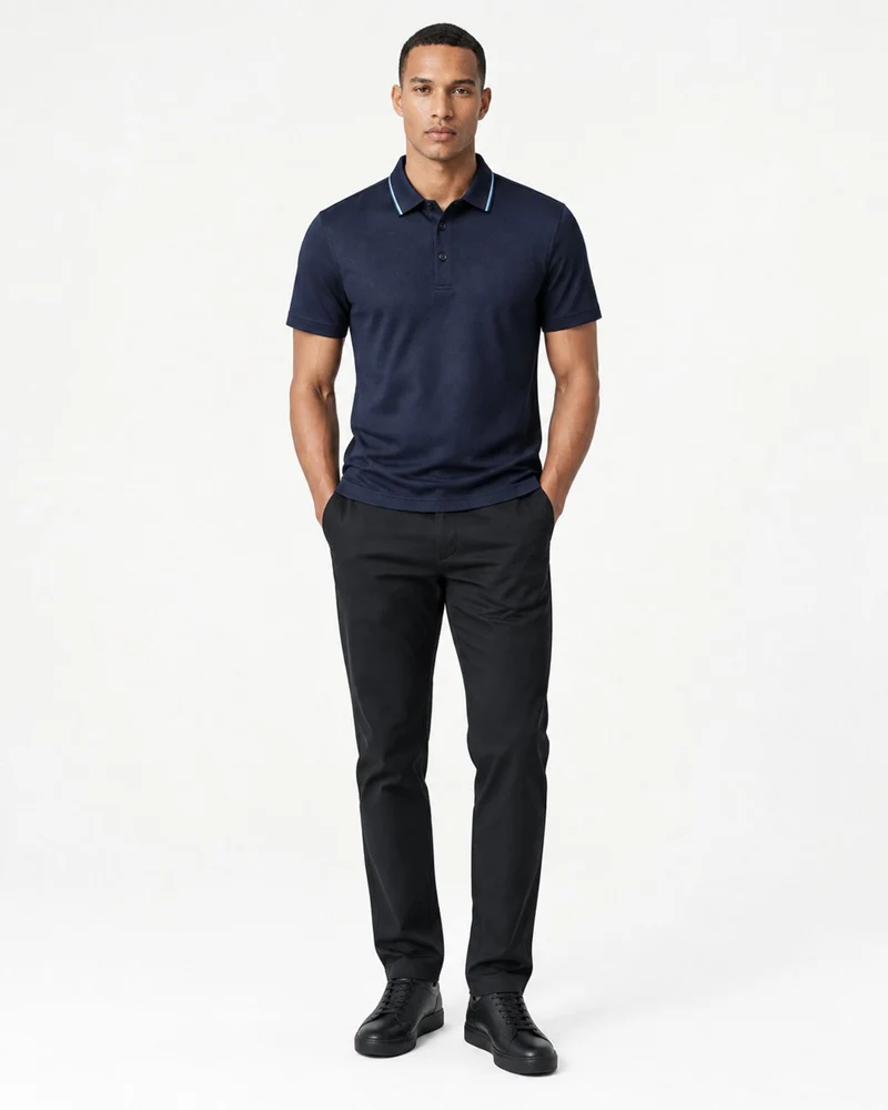 Lightweight Acetate Short-Sleeve Polo Shirt